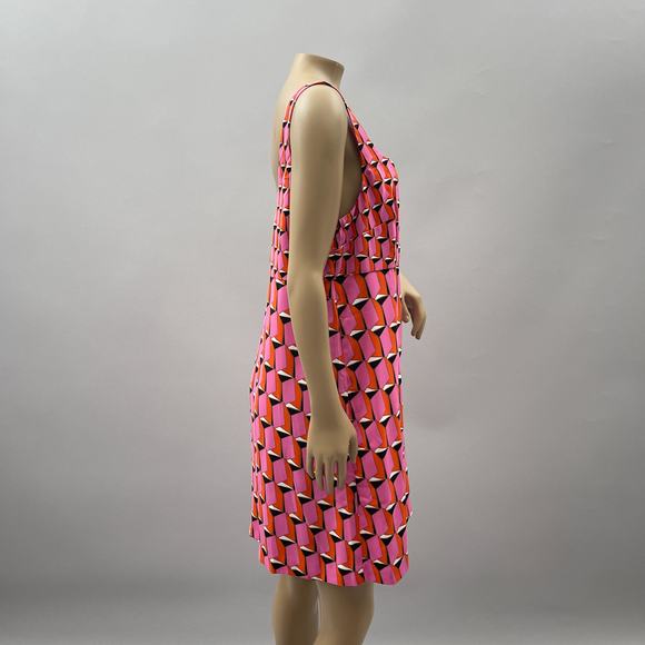 Diane Von Furstenberg x Target Dress Women 14 Pink 90s Shift Modern Geo Mini NWT - Picture 6 of 10
